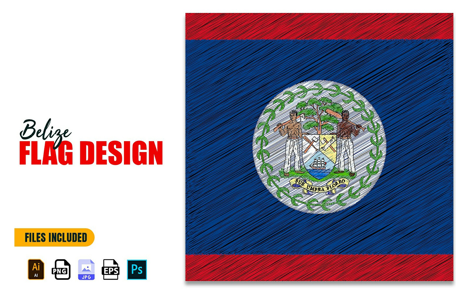 21 September Belize Independence Day Flag Design Illustration