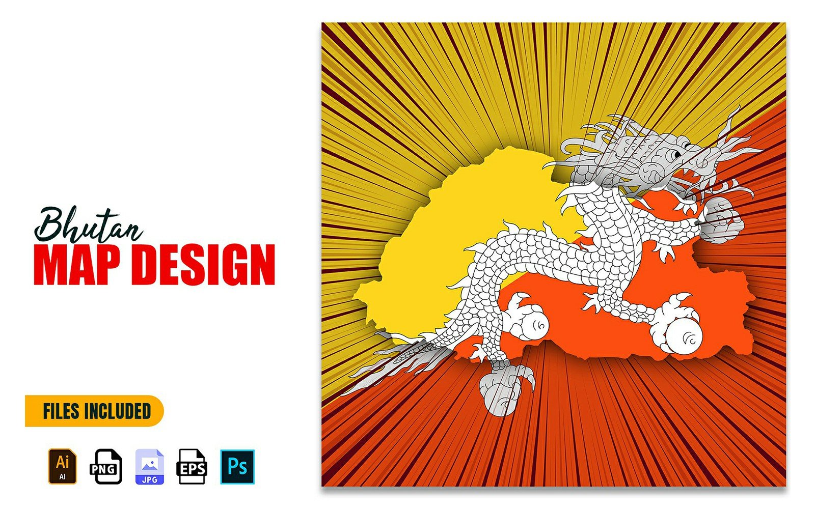 Bhutan National Day Map Design Illustration