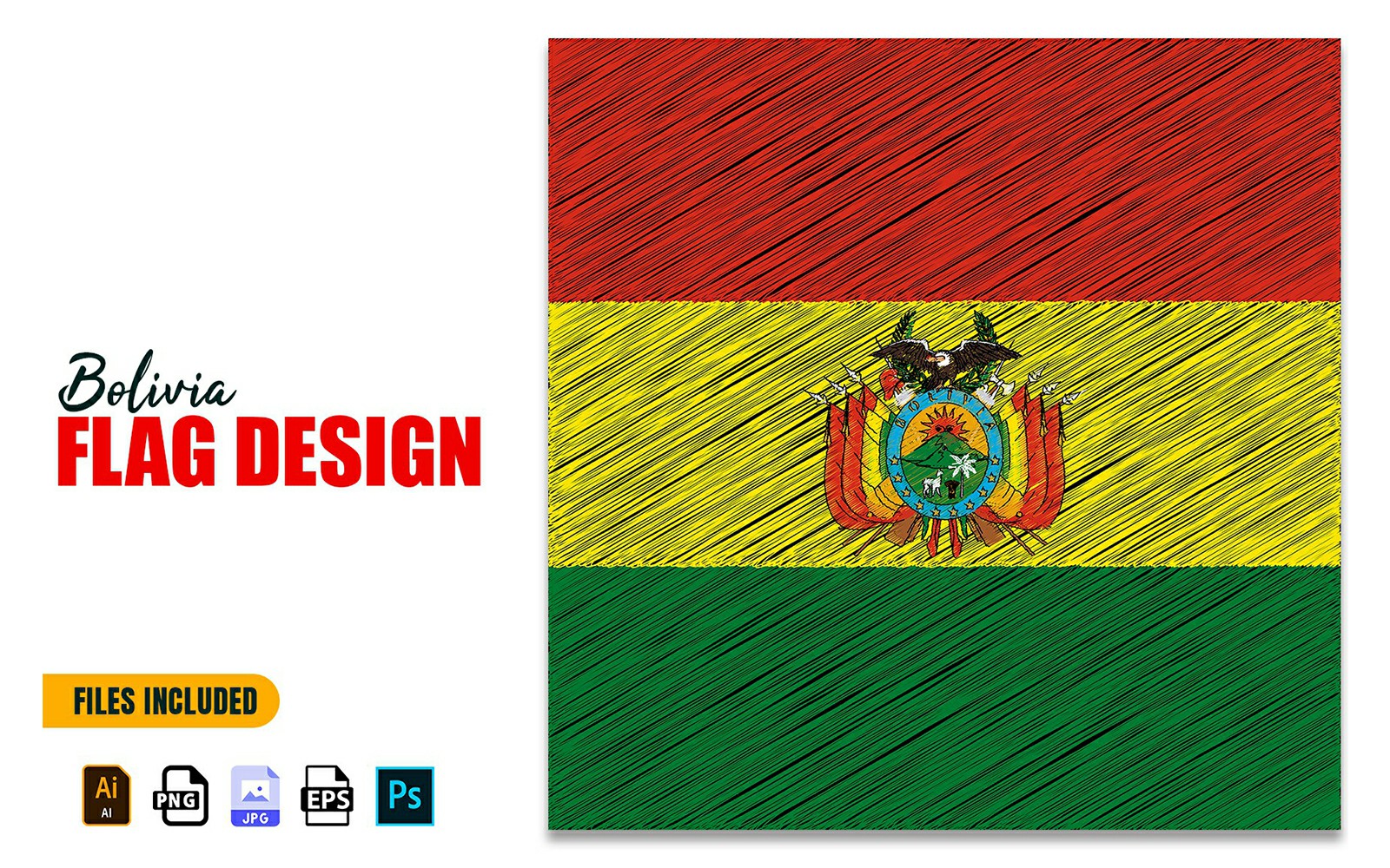 6 August Bolivia Independence Day Flag Design Illustration