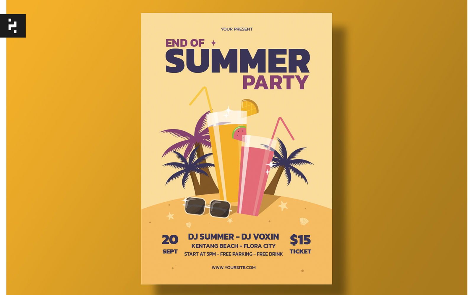 Summer End Party Flyer Template