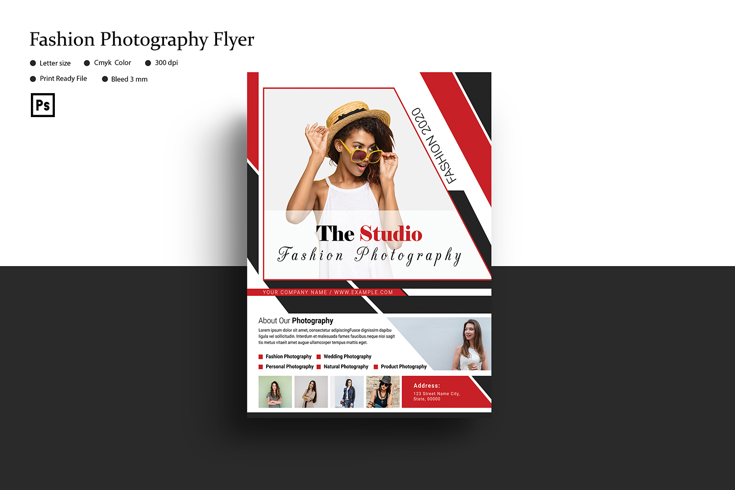 Photography Flyer Template, Photoshop Template
