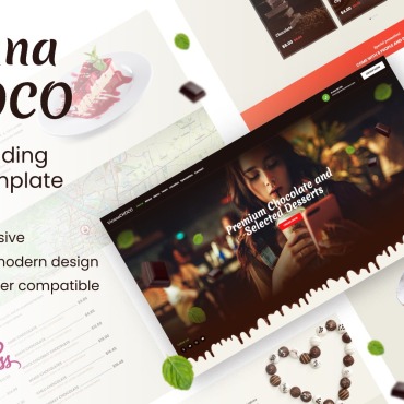 Choco Brown Landing Page Templates 268256