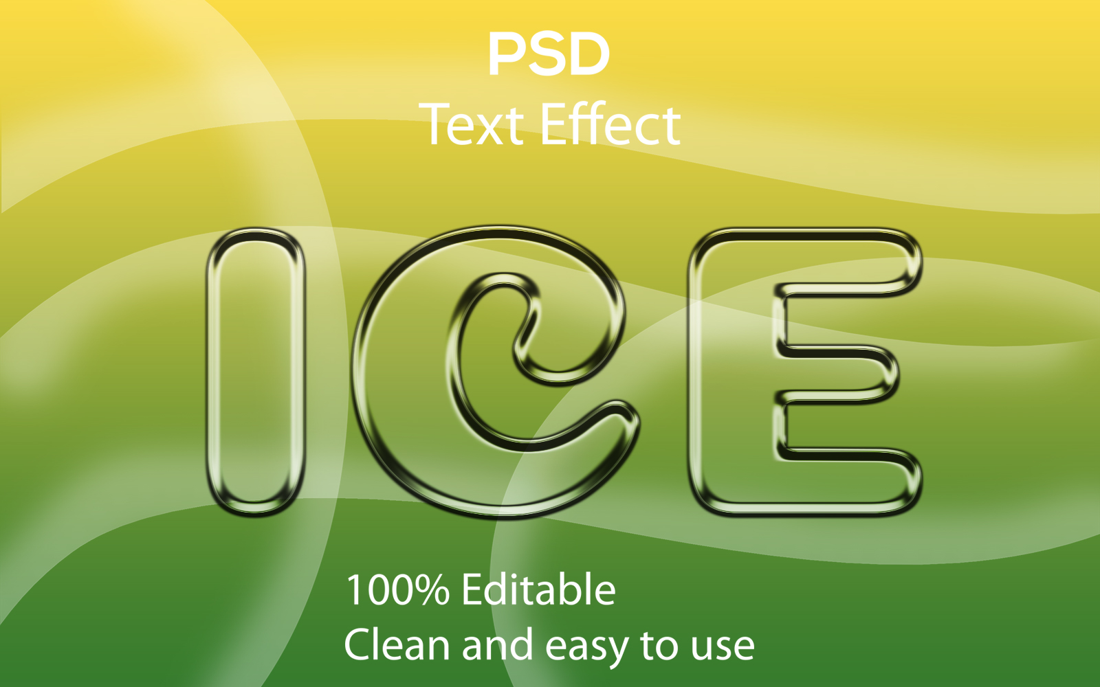 Ice | Ice Editable Psd Glass Text Effect | Modern Ice Psd Glass Text Effect