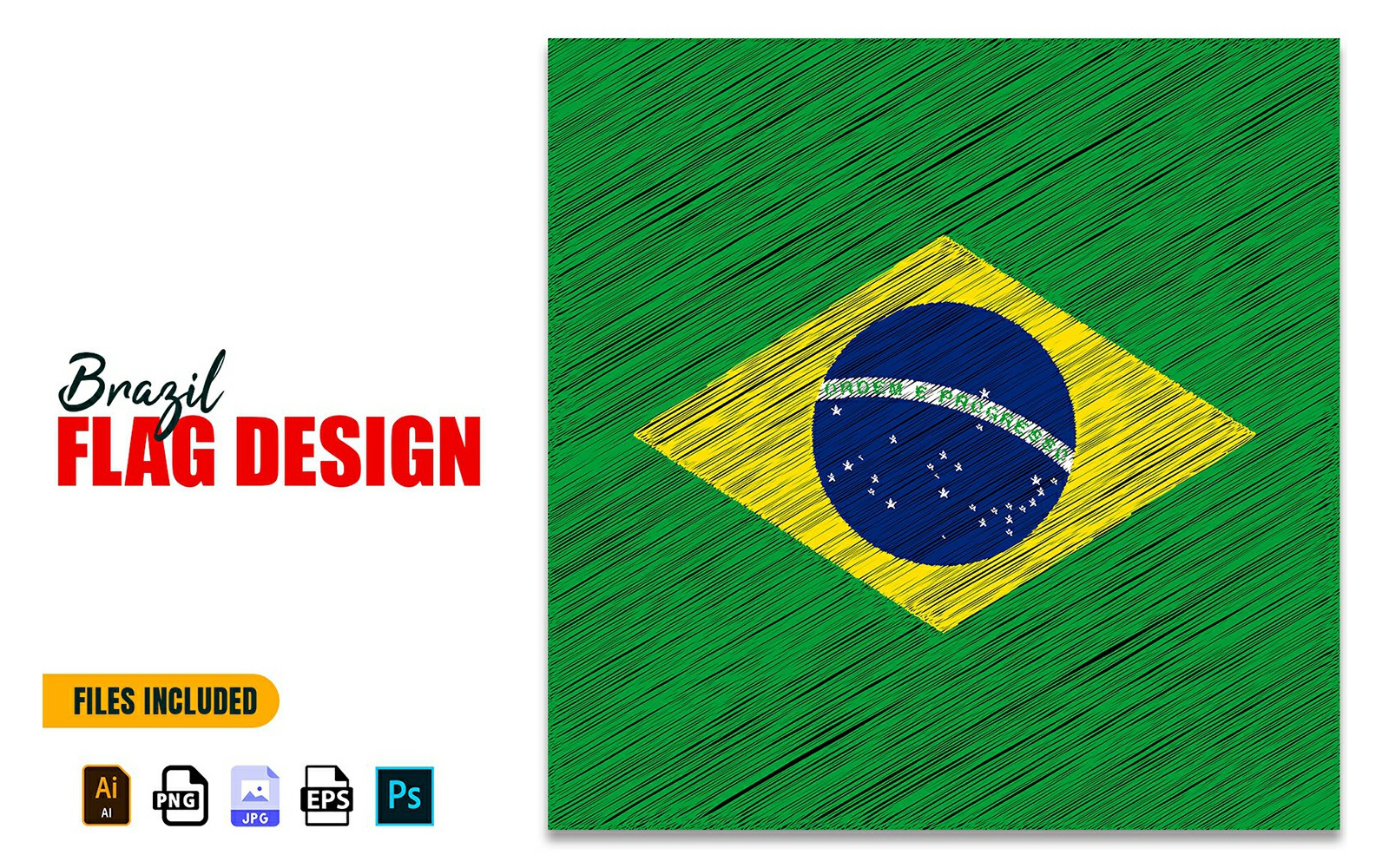 7 September Brazil Independence Day Flag Design Illustration