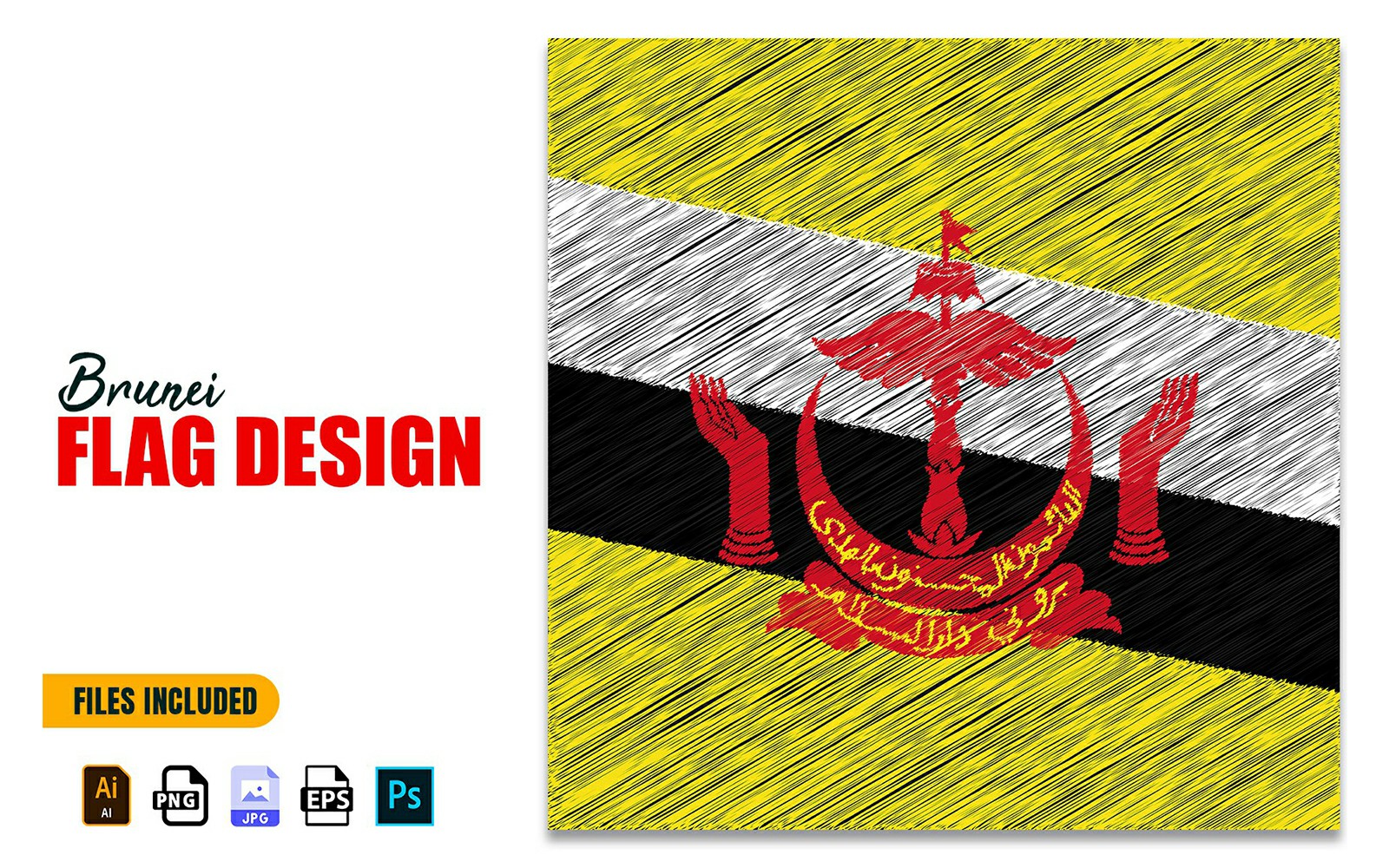 23 February Brunei Independence Day Flag Design Illustration