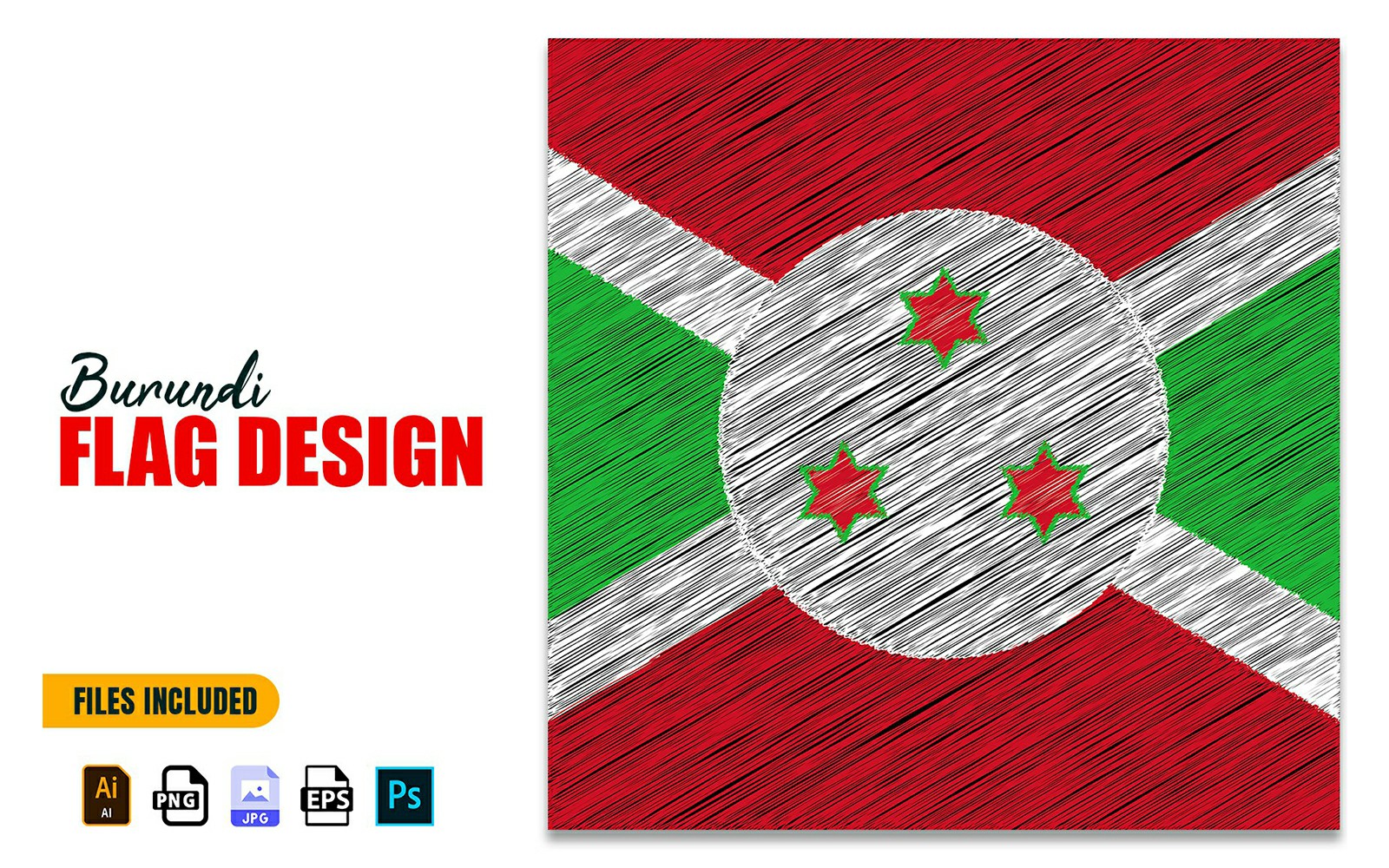 1 July Burundi Independence Day Flag Design Illustration