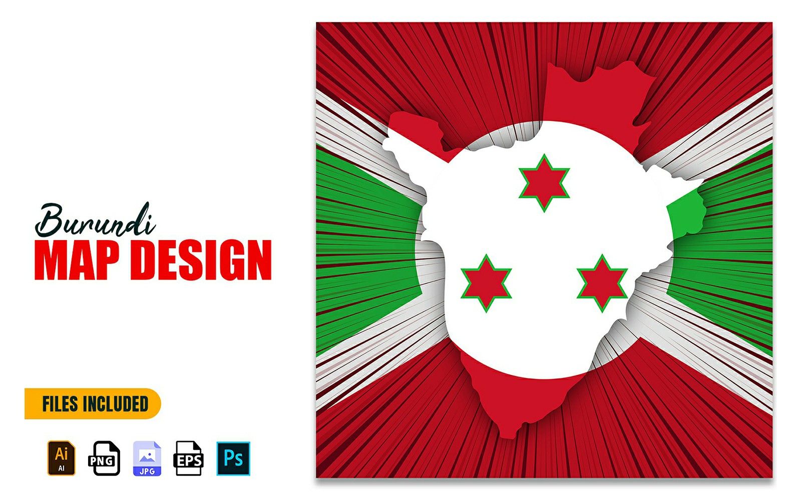 Burundi Independence Day Map Design Illustration