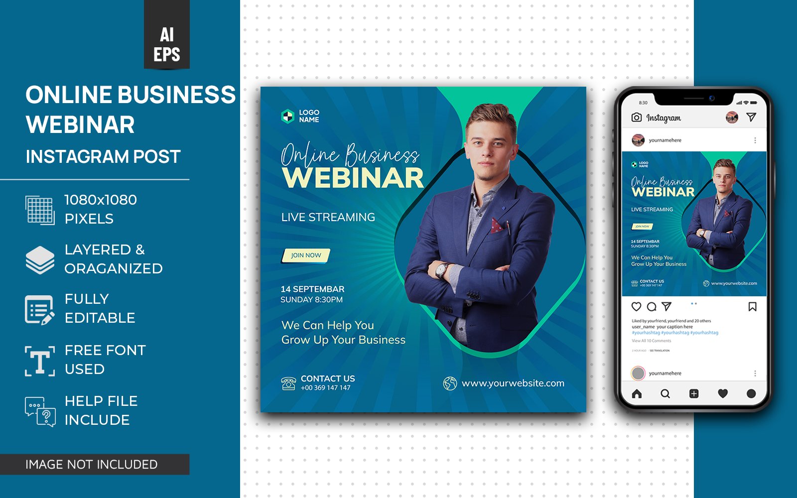 Online Business Webinar Social Media Post Design Instagram Template vol - 1