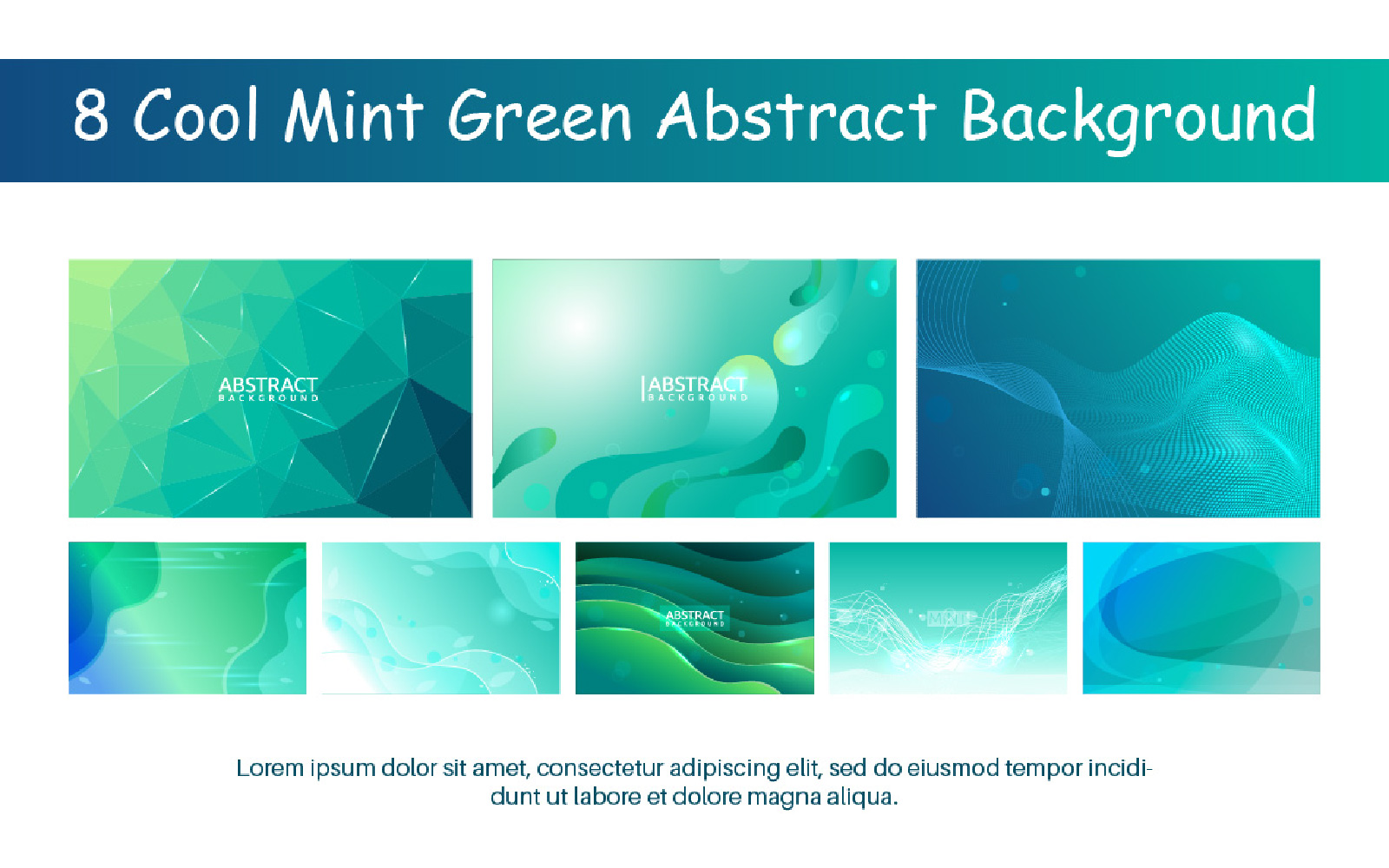8 Cool Mint Green Abstract Background