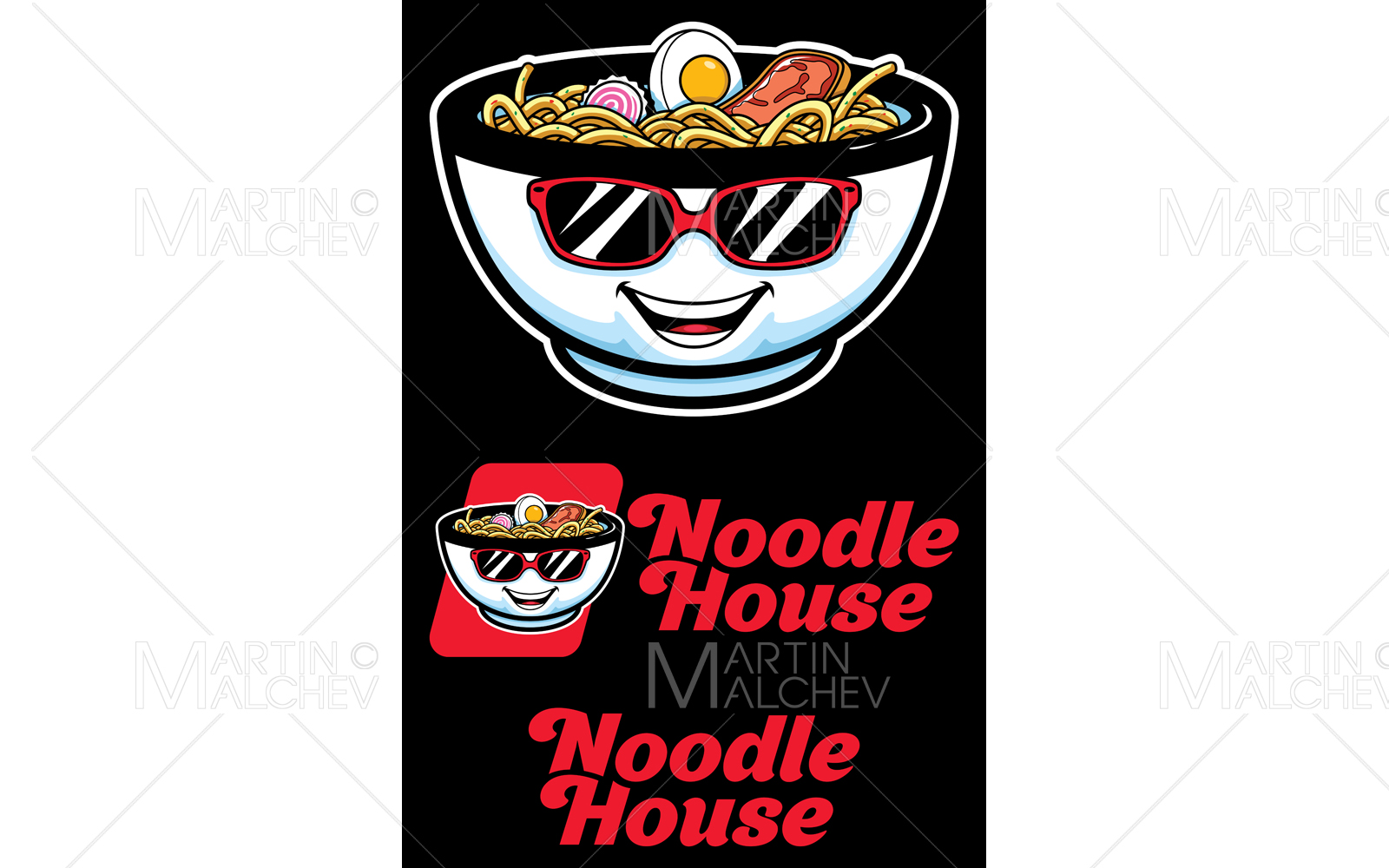 Noodle House Mascot Vector Illustration