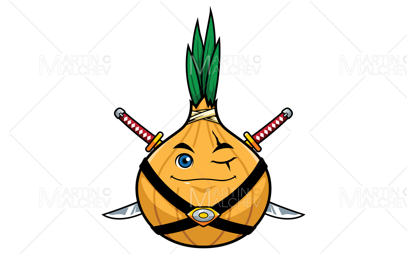 Onion Superhero Mascot Vector Illustration