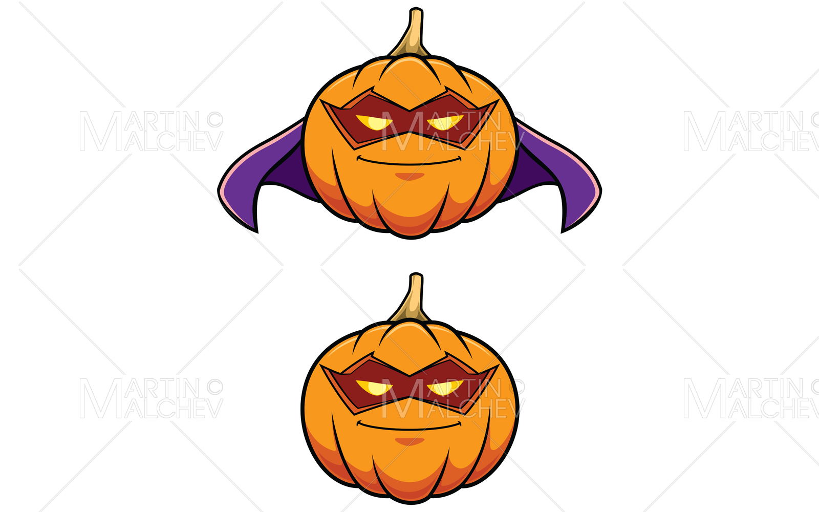 Pumpkin Superhero Mascot Vector Illustration