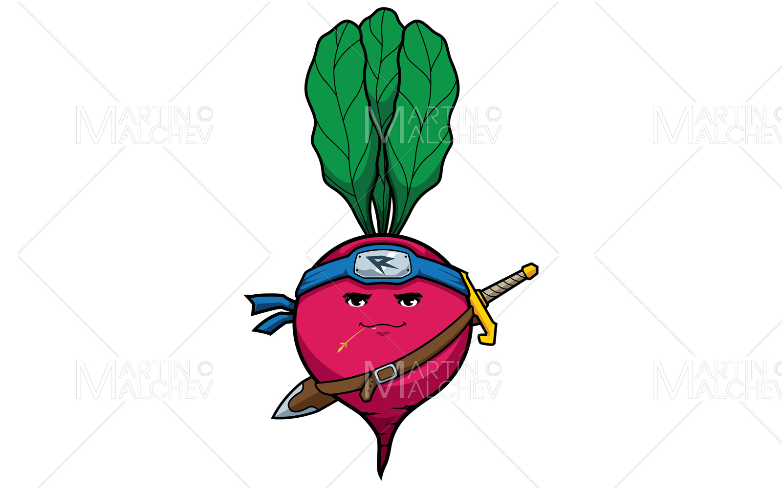 Radish Superhero Mascot Vector Illustration