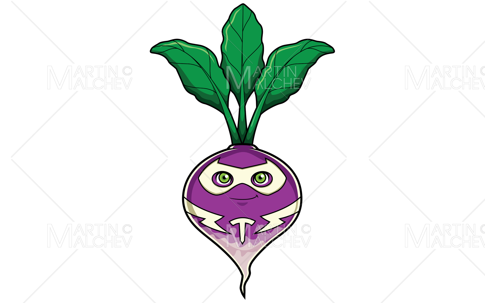 Turnip Superhero Mascot Vector Illustration