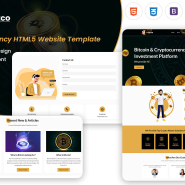 Bitcoin Wallet Responsive Website Templates 268491