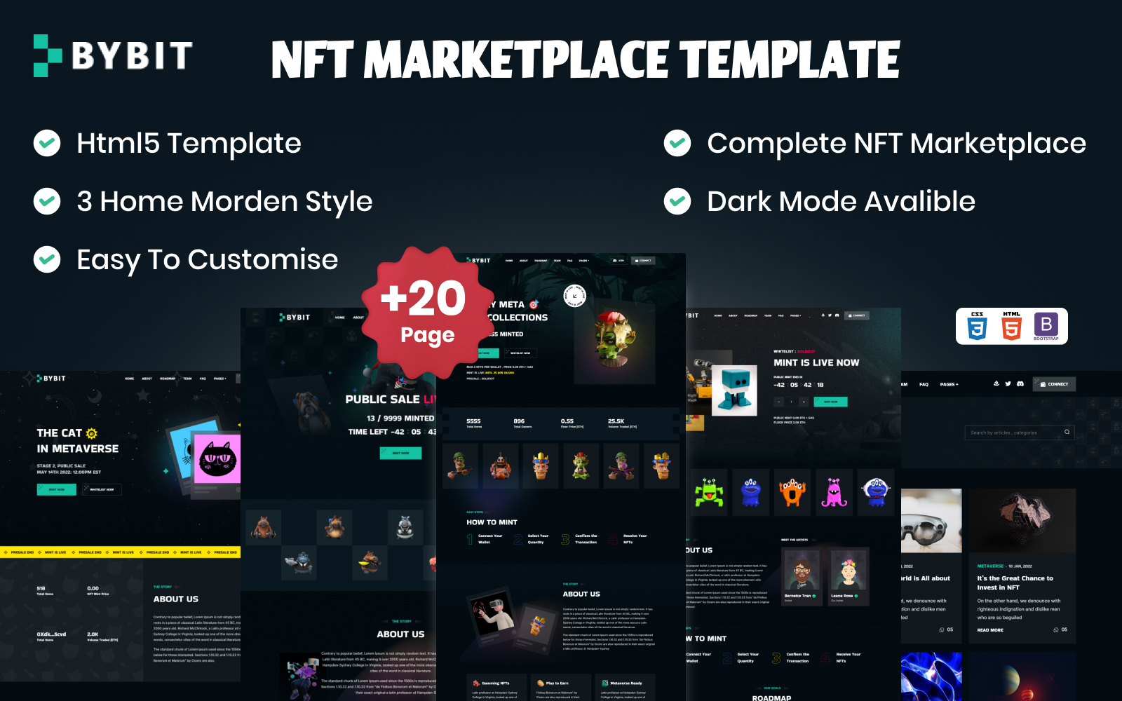 Bybit - NFT Minting/Collection HTML 5 Template