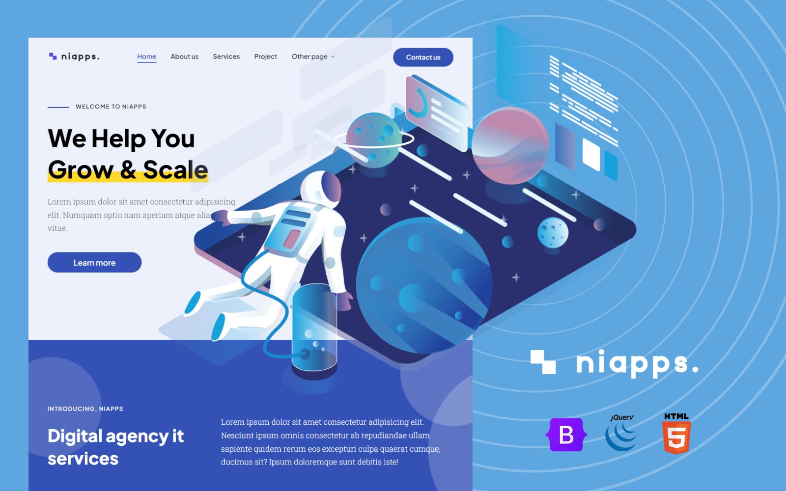 Niapps - Multipurpose Agency It Services Bootstrap Template
