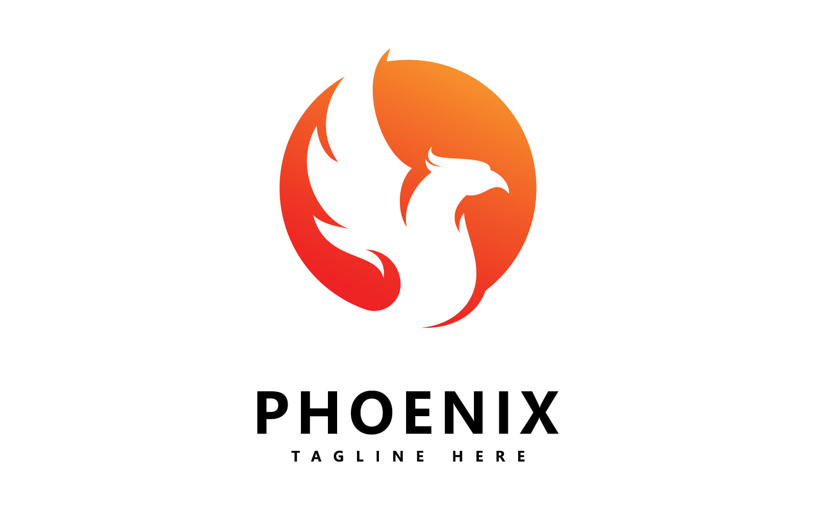 Phoenix Bird Logo Vector Design V8
