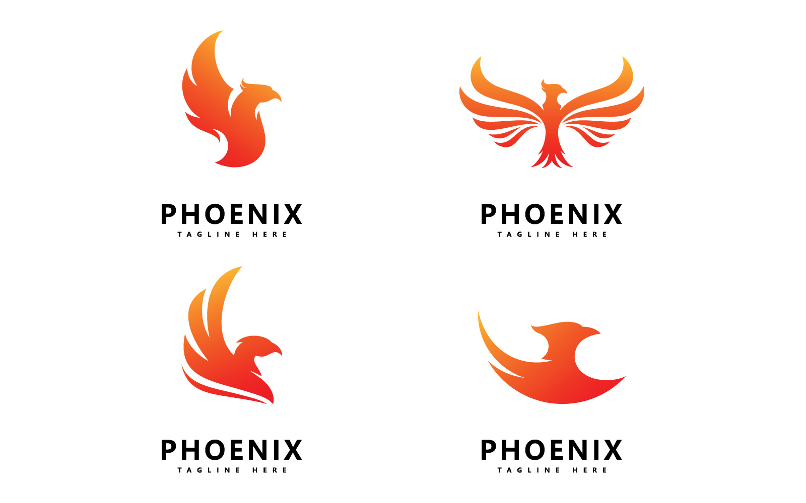 Phoenix Bird Logo Vector Design V9