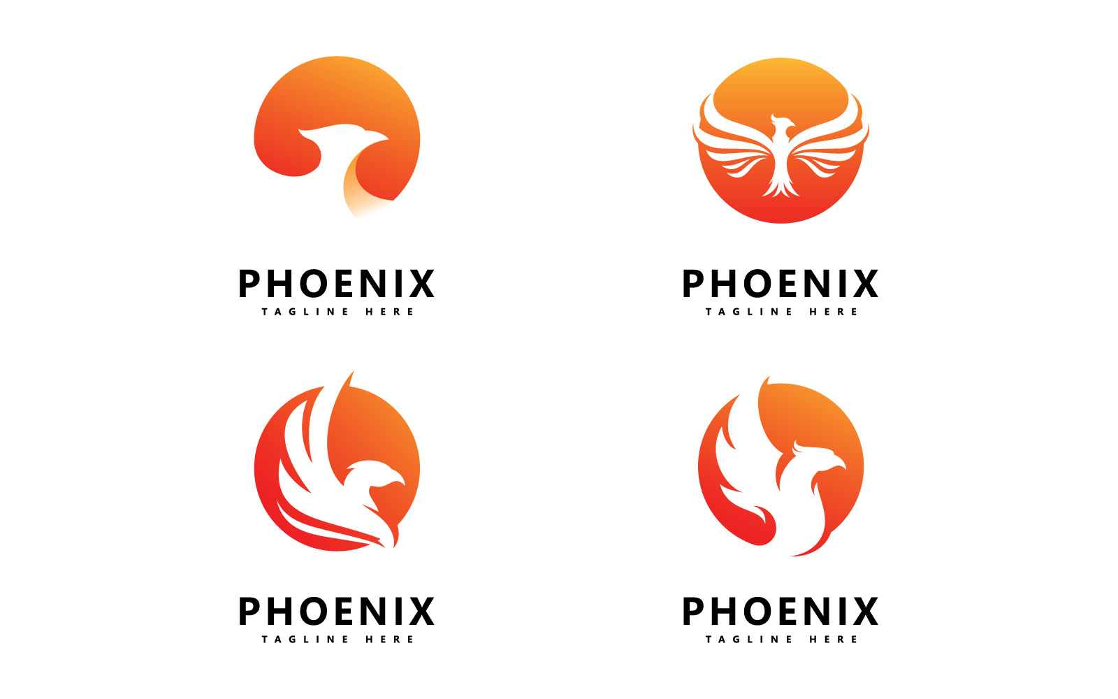 Phoenix Bird Logo Vector Design V10