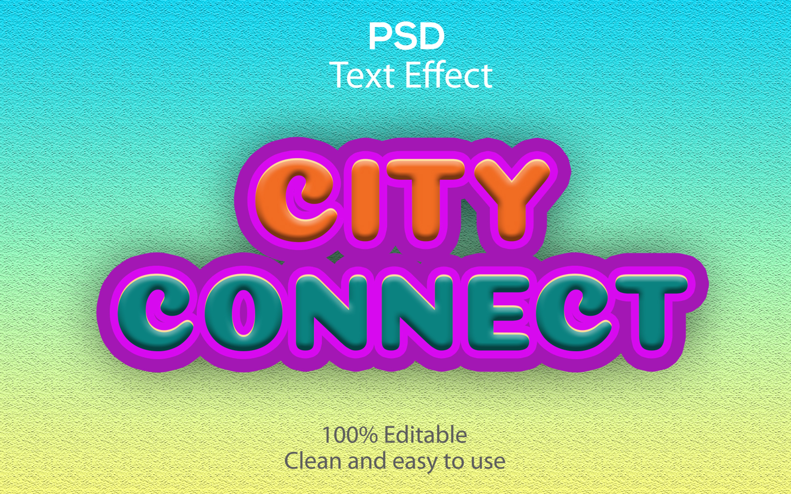 City Connect | City Connect Editable Psd Text Effect | Modern City Connect Psd Text Effect