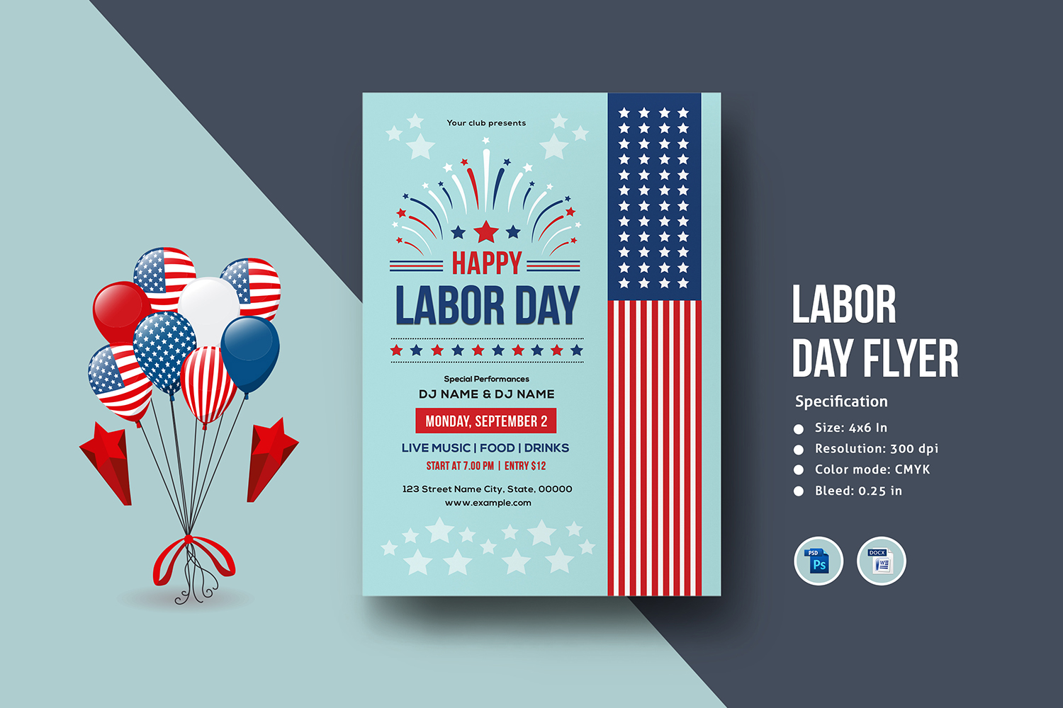 Usa Labor Day Flyer Template