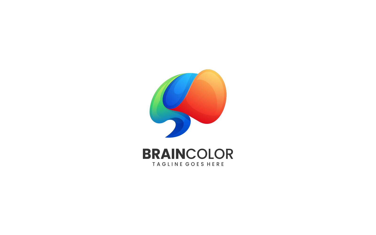 Brain Color Gradient Logo Style