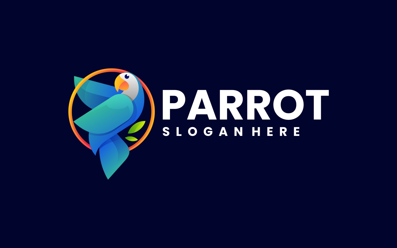 Vector Parrot Gradient Colorful Logo