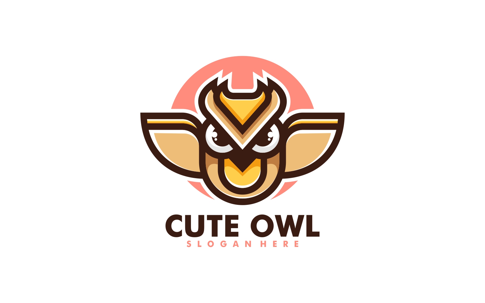 Cute Owl Simple Mascot Logo Design