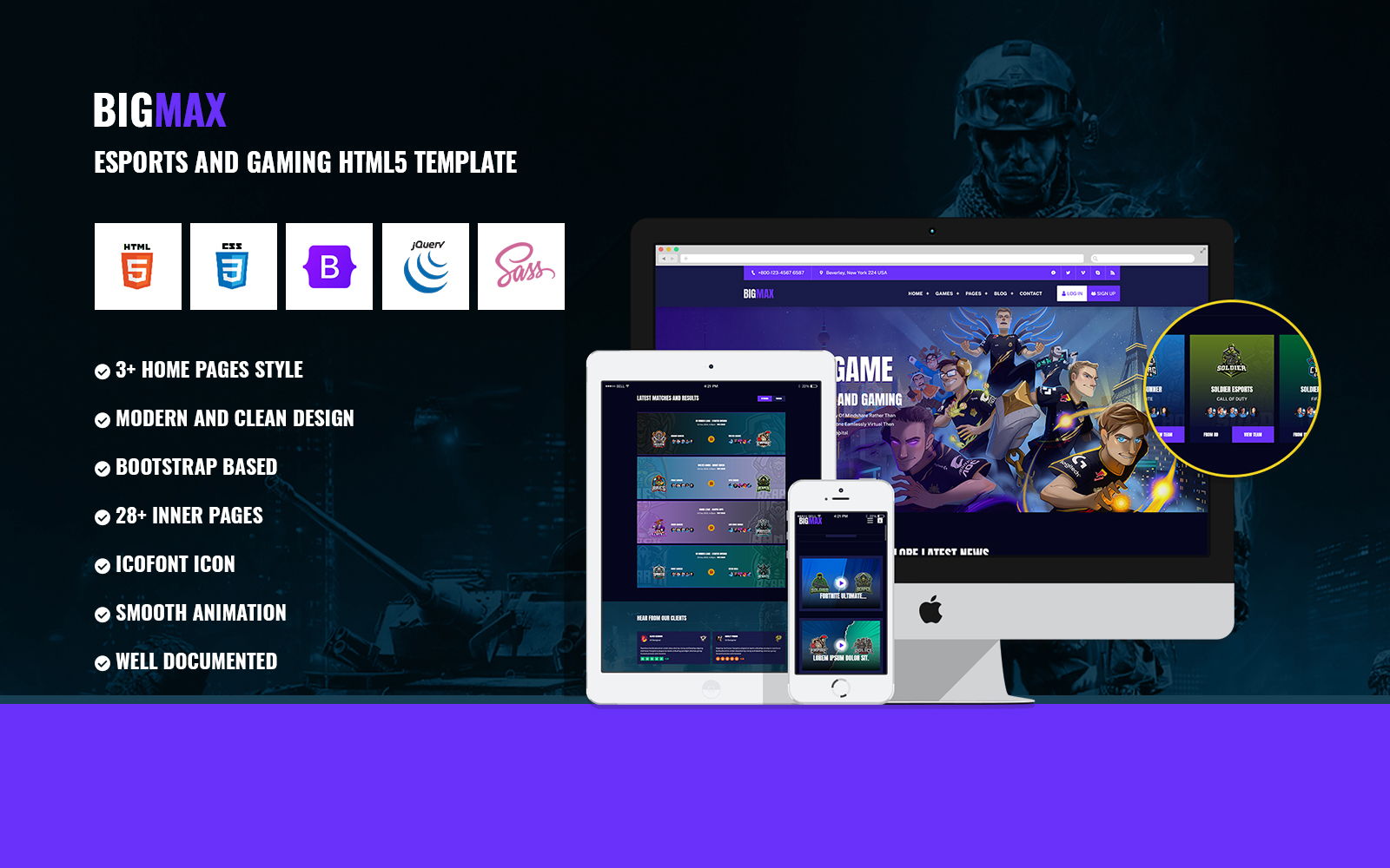Bigmax - eSports and gaming HTML5 Template