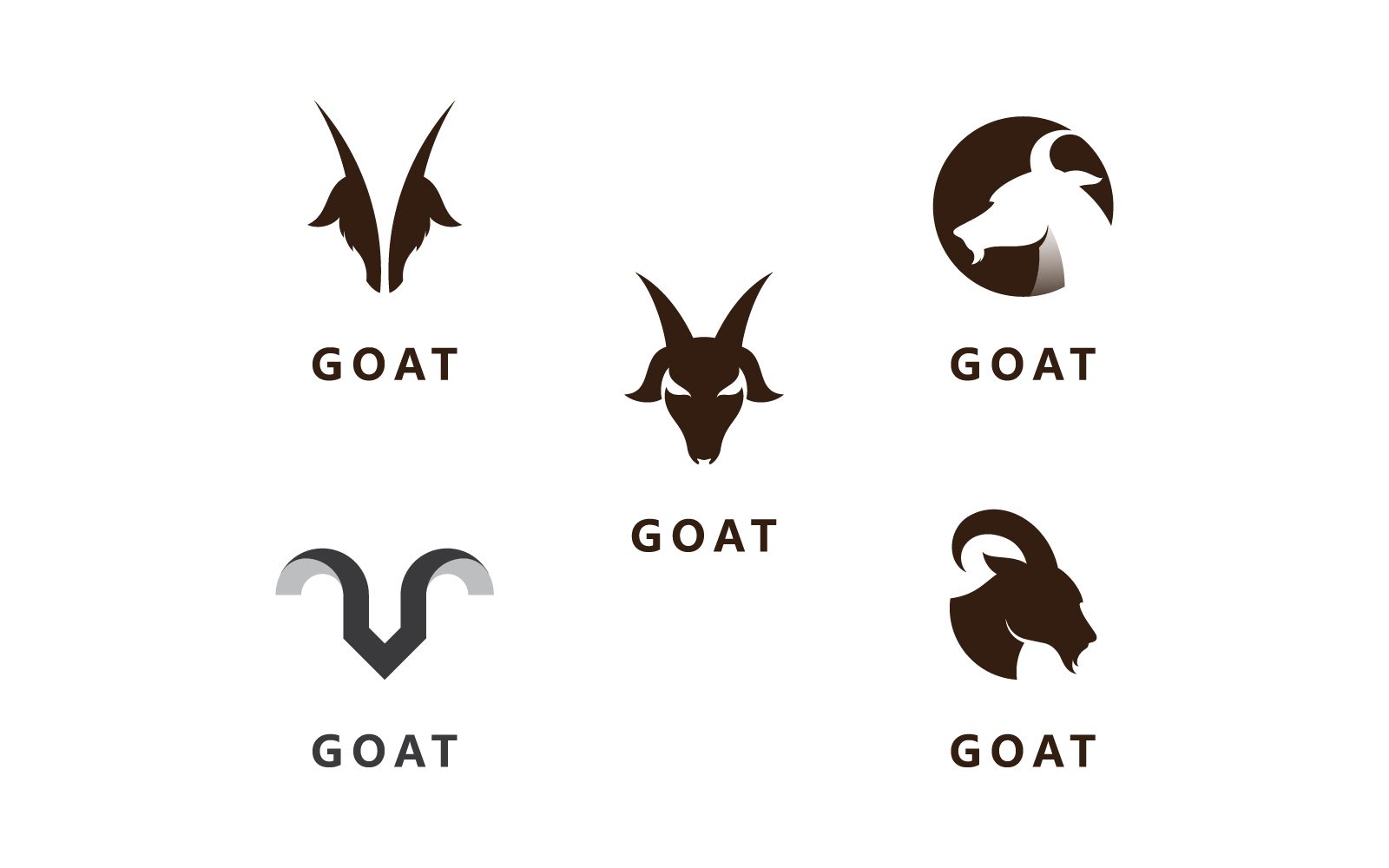 Goat Animal Head Vector Logo Design Template V12