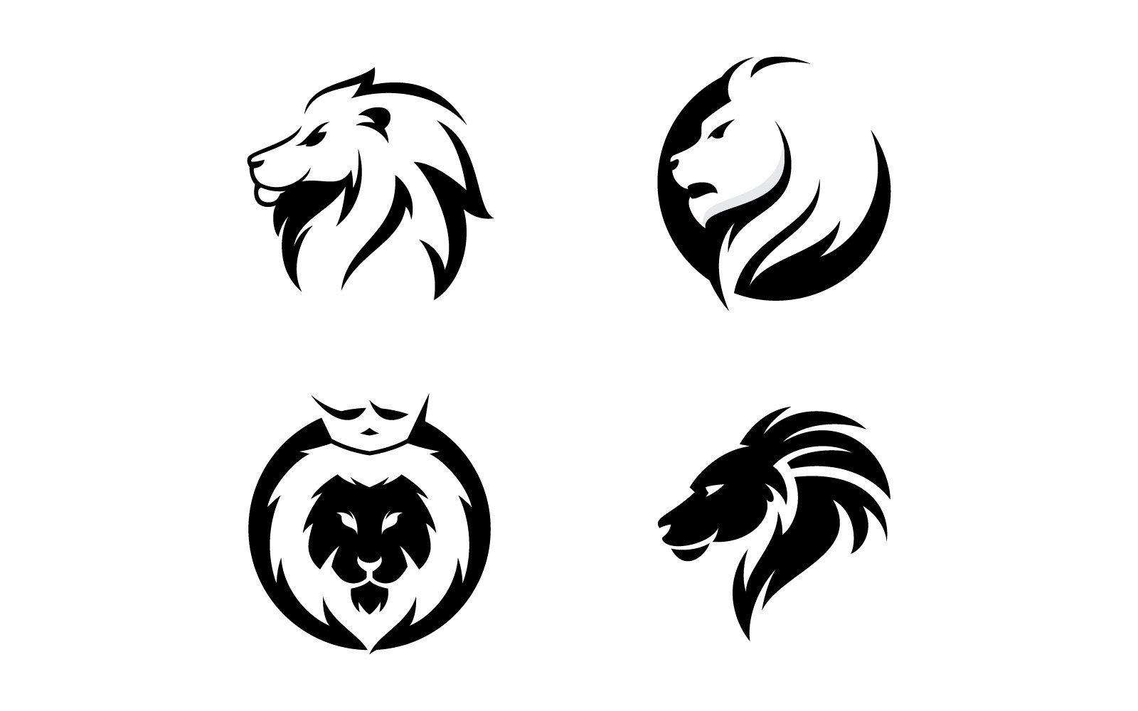Lion Animal Head Vector Logo Design Template V9