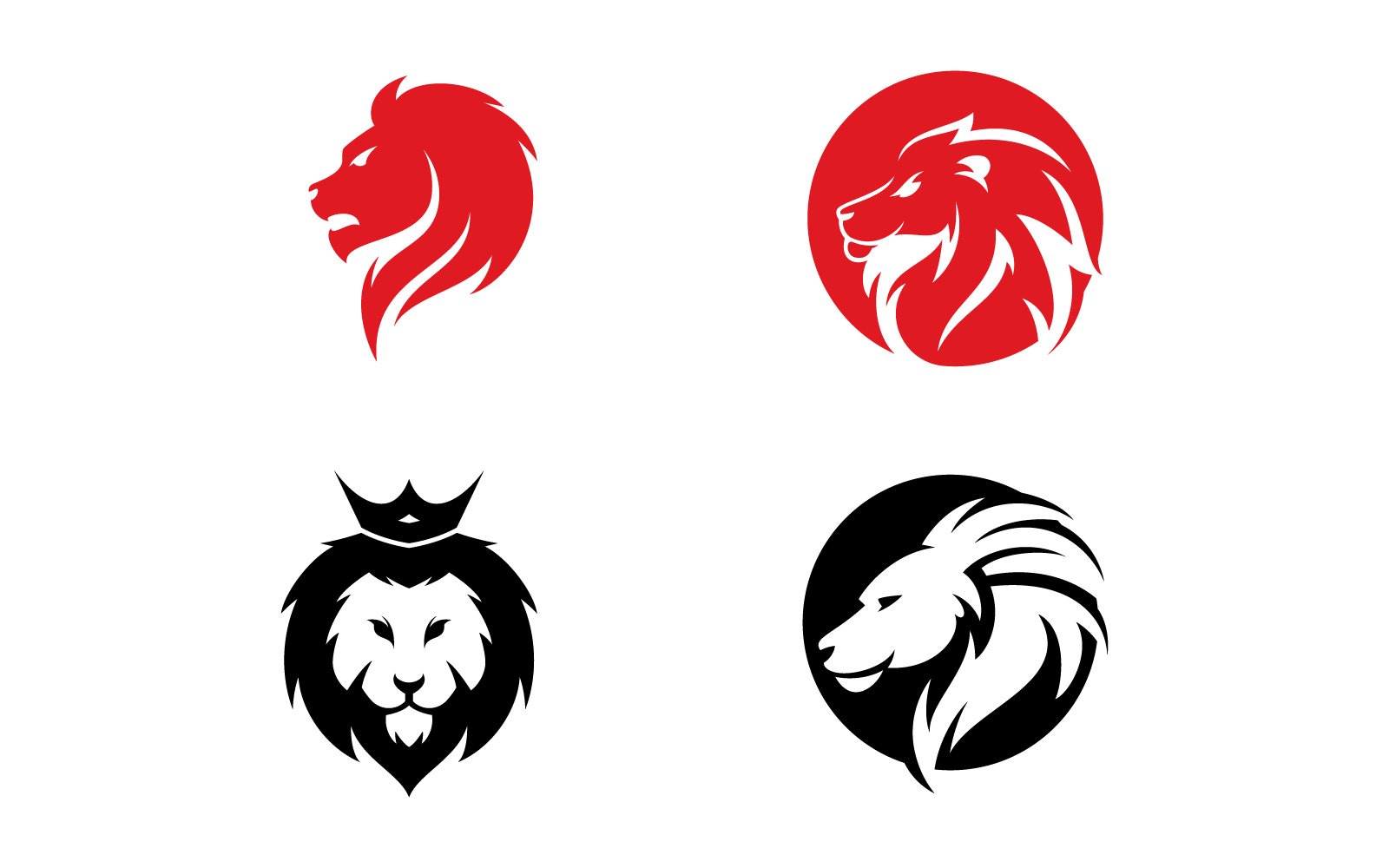 Lion Animal Head Vector Logo Design Template V10