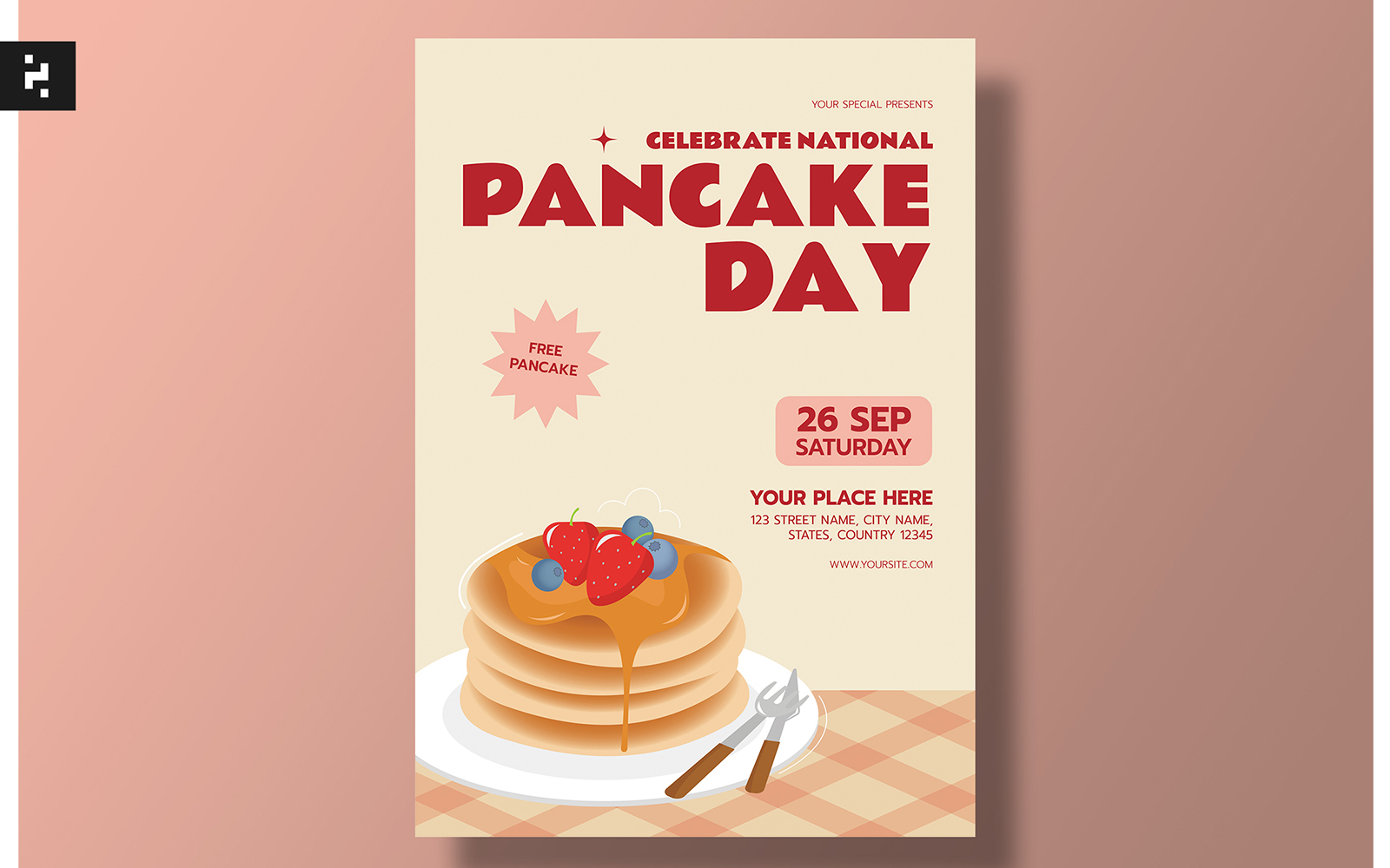 National Pancake Day Flyer Template
