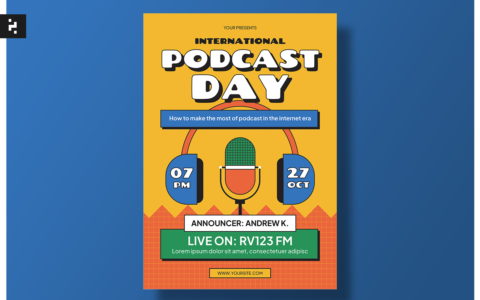 International Podcast Day Flyer Template