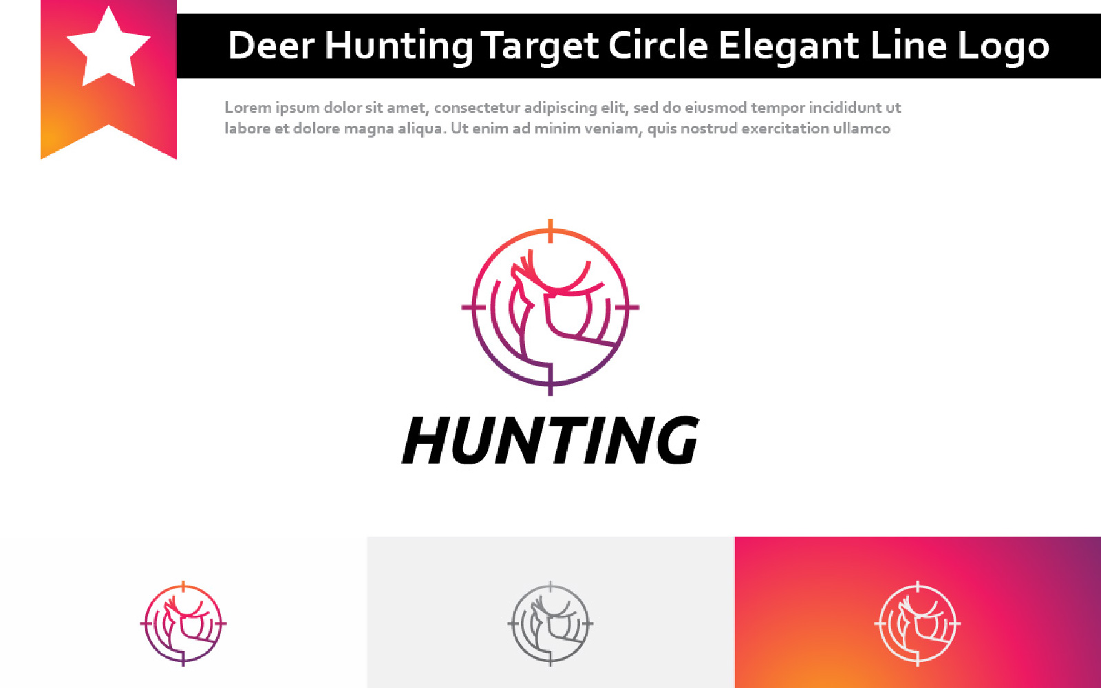 Deer Hunting Target Circle Elegant Line Style Logo