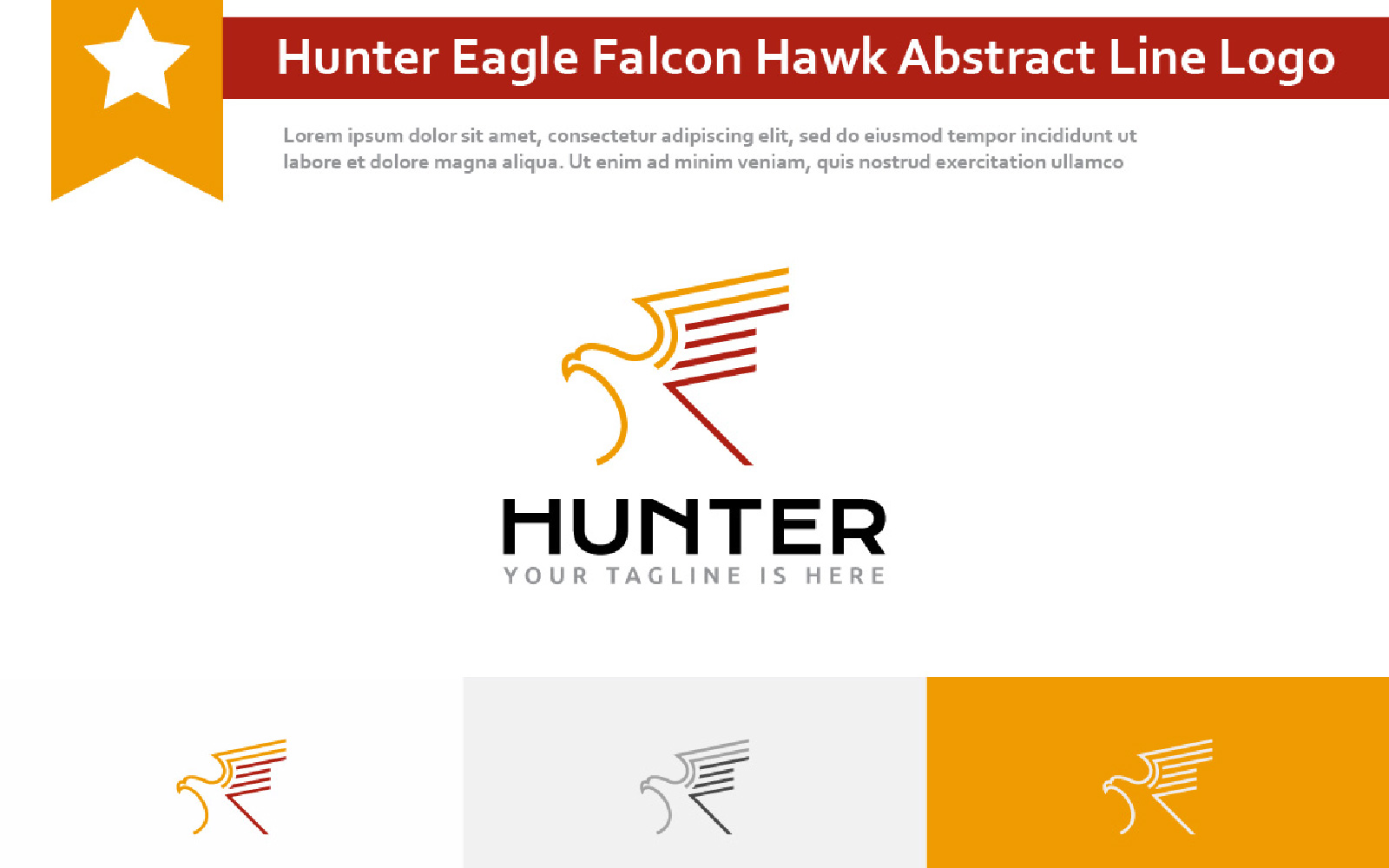 Hunter Eagle Falcon Hawk Abstract Line Logo
