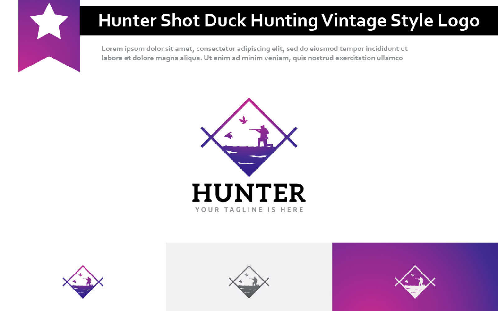 Hunter Shot Duck Hunting Season Vintage Style Logo
