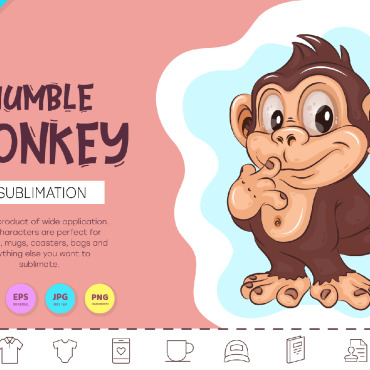 Cartoon Monkey Vectors Templates 268985