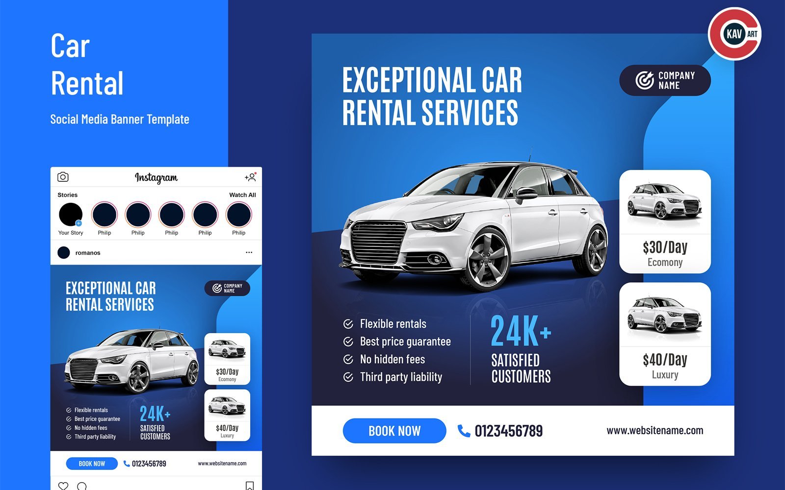 Car Rental Social Media Banner - 00276