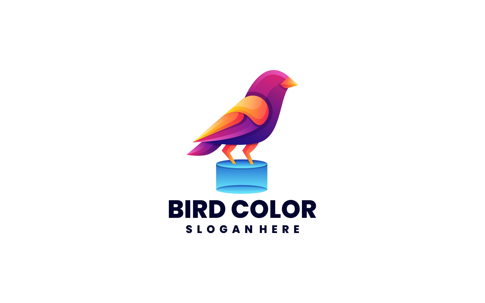 Bird Сolor Gradient Сolorful Logo