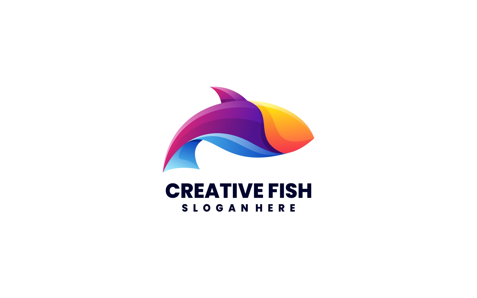 Creative Fish Gradient Colorful Logo