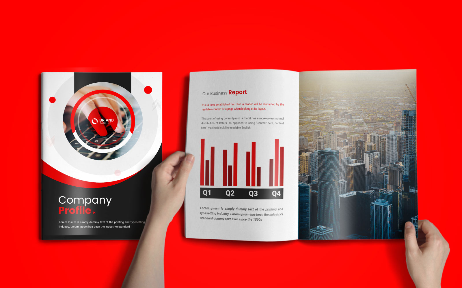 Creative Business Bifold Brochure Template Design