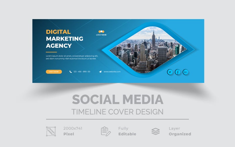 Digital Marketing Modern Corporate Social Media Timeline Cover