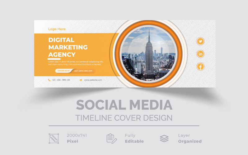 Digital Marketing Agency Promotional Corporate Social Media Timeline Cover