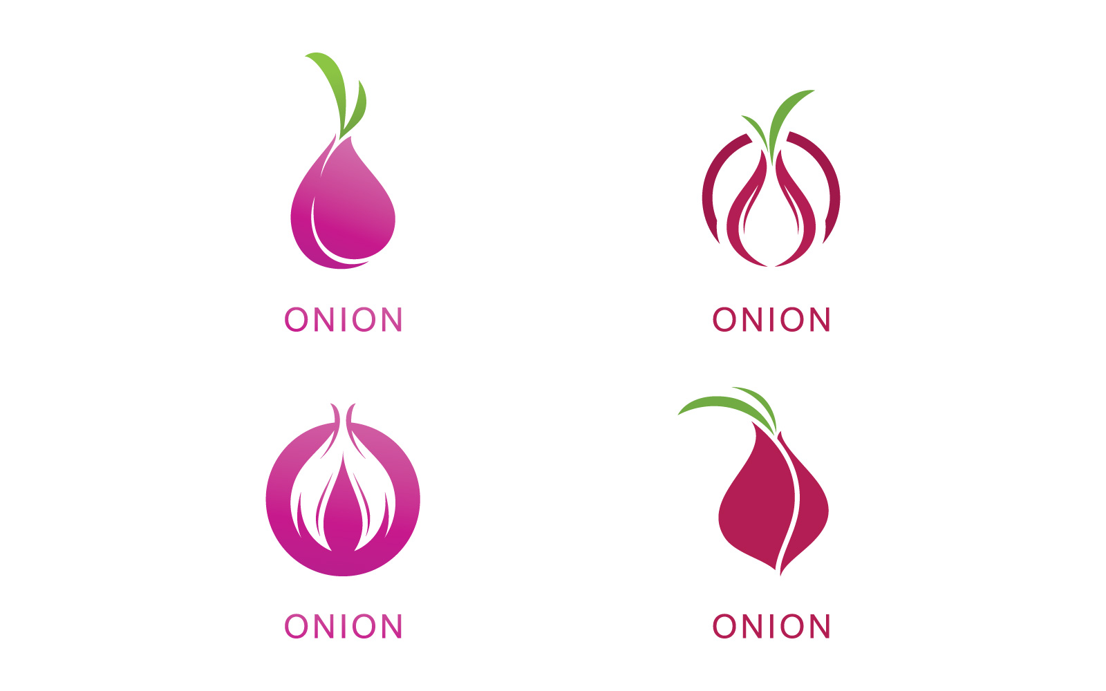Onion Vector Template. Red Onion Logo Design V14