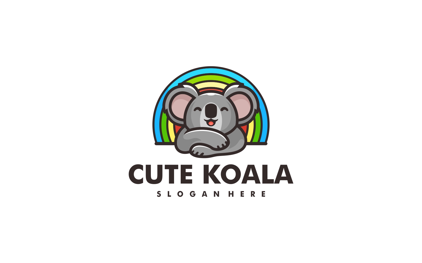 Cute Koala Simple Mascot Logo