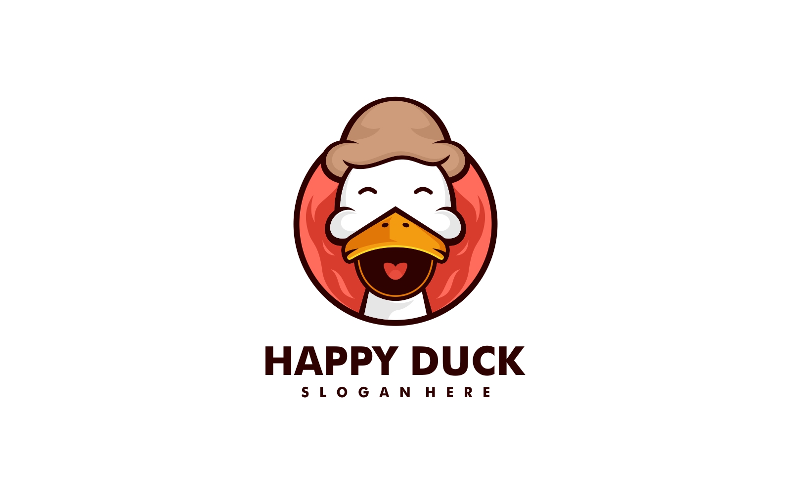 Happy Duck Simple Mascot Logo