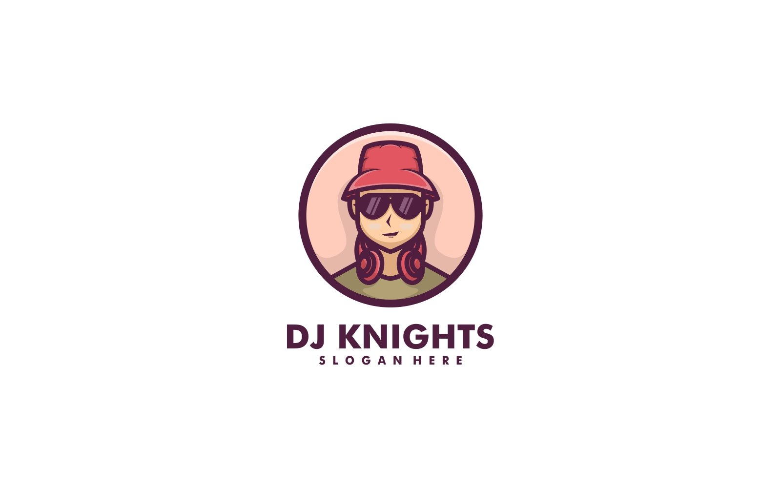 Dj Knight cartoon Character Logo