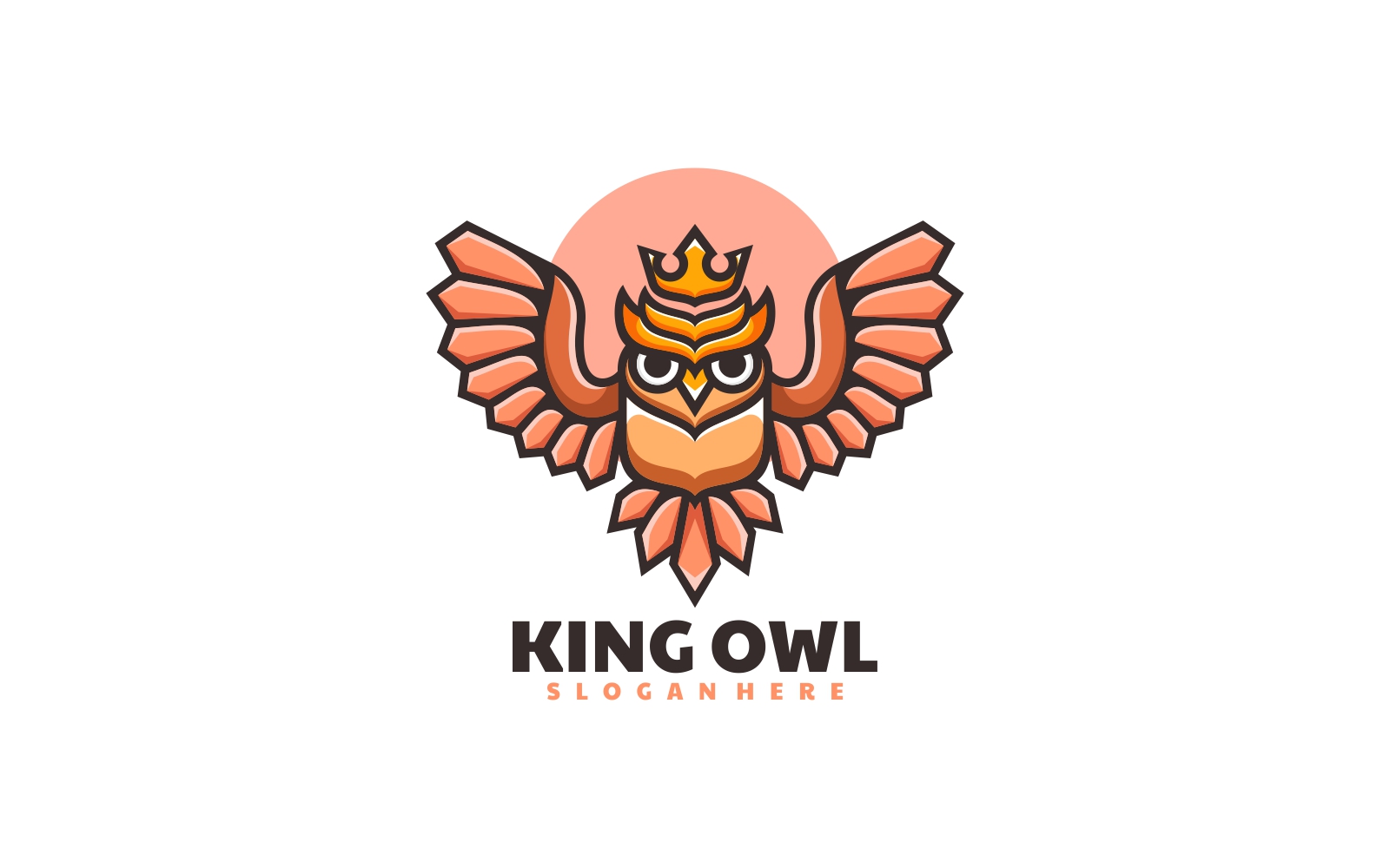 King Owl Simple Mascot Logo